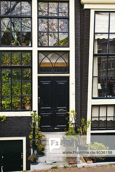 Eingangstür Grachtenhaus Amsterdam Holland Niederlande Europa