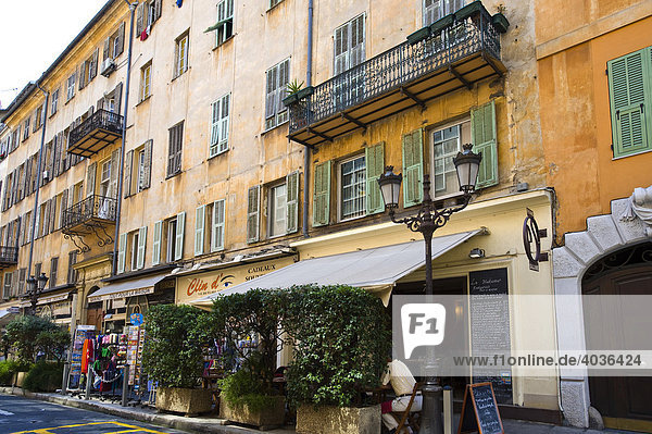 Häuserfassaden  Nizza  Provence Cote d'Azur  Frankreich  Europa Hausfassaden