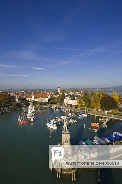 Hafen  Lindau am Bodensee  Bayern  Deutschland  Europa