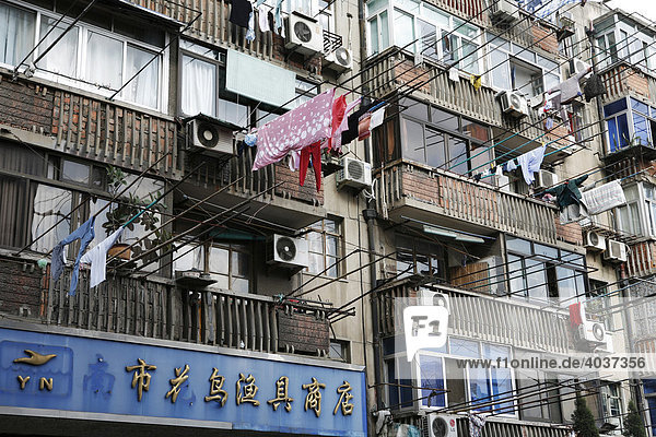 House facades  Shanghai  China  Asia