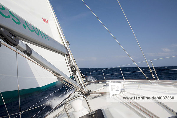Yacht  detail  sailing trip  Mediterranean Sea