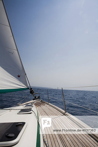 Yacht  detail  sailing trip  Majorca  the Balearics  Spain  Europe
