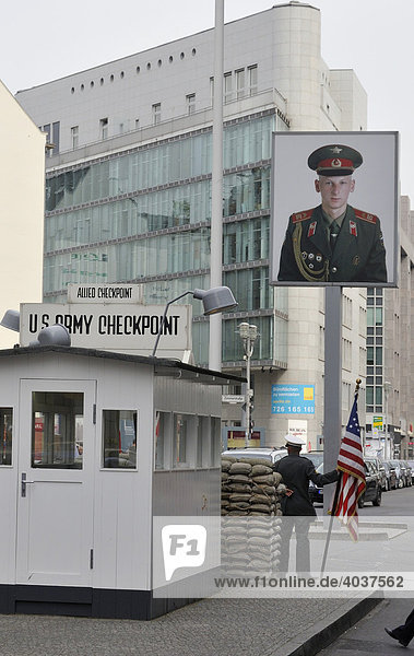 Checkpoint Charlie  former border crossing  Berlin  Germany  Europe