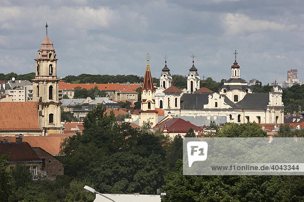 Stadtpanorama der Altstadt  Vilnius  Litauen  Baltikum  Nordosteuropa