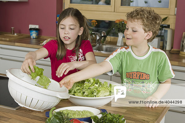Children  cooking together
