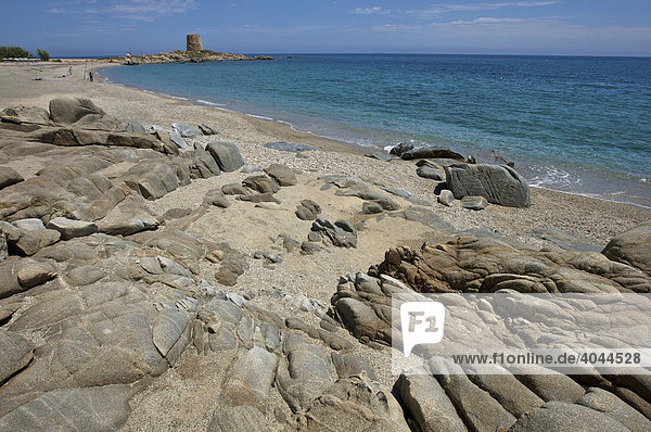 Granitfelsen am Strand von Barisardo  Sardinien  Italien  Europa