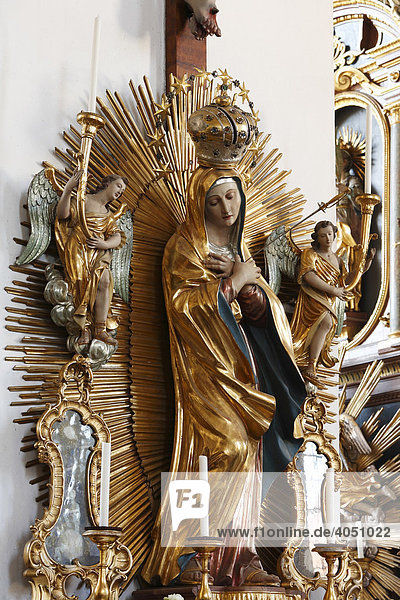 Madonna in Pfarrkirche St. Sixtus  Schliersee  Oberbayern  Bayern  Deutschland  Europa