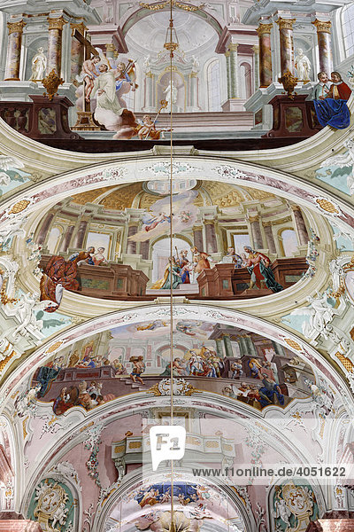 Ceiling fresco  Stiftskirche  Collegiate church  Cistercian monastery  Rein Abbey  Styria  Austria  Europe