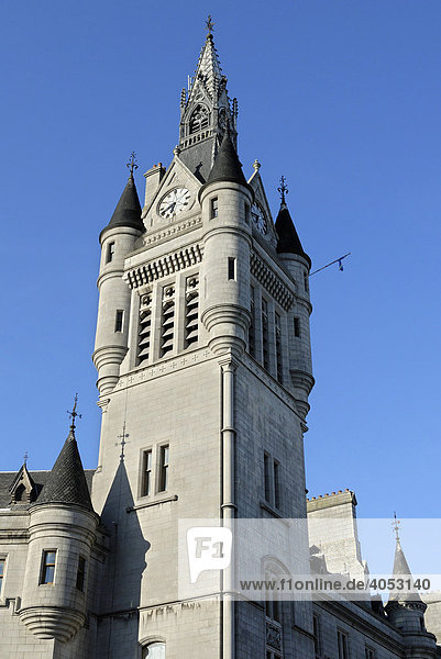 Town House Clock Tower  Aberdeen  Schottland  Großbritannien  Europa
