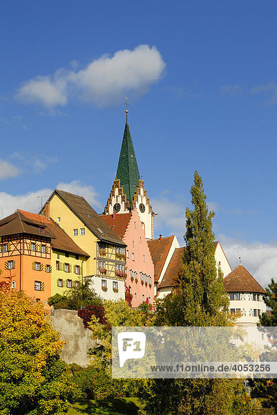 Blick auf die Altstadt von Engen Landkreis Konstanz Baden-Württemberg Deutschland Europa.