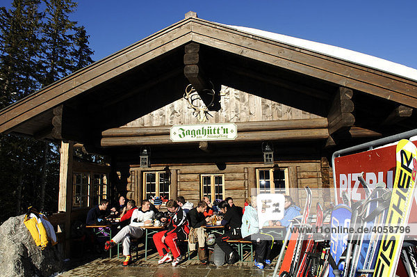 Jagahütte am Stümpfling  Skigebiet Spitzing  Bayrische Alpen  Oberbayern  Deutschland  Europa
