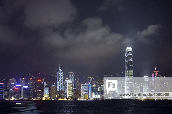 Skyline von Hongkong Island  Hongkong  China  Asien