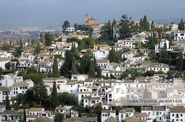 Blick auf Granada  Andalusien  Spanien  Europa