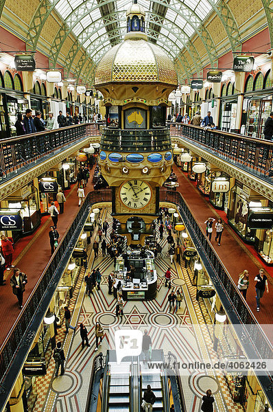 Architektur der historischen Queen Victoria Shopping Mall  Innenaufnahme  Sydney  New South Wales  Australien