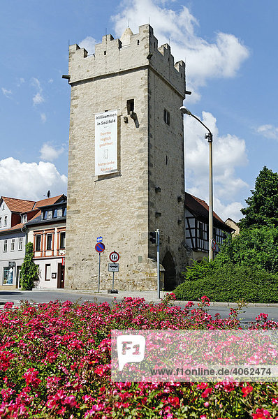 Historisches Stadttor  Saalfeld an der Saale  Thüringen  Deutschland  Europa