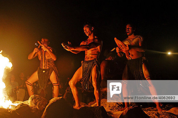 Aborogines performing at the Tjapukai Aboriginal Cultural Park  Cairns  Queensland  Australia