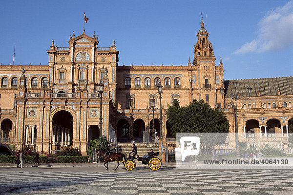 Plaza de Espana  Sevilla  Andalusien  Spanien  Europa