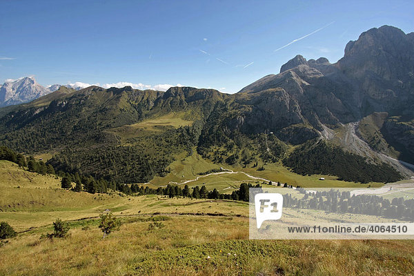 Die Hochalm Seiser Alm  Alpe di Siusi  in den Dolomiten im Sommer  bei Seis am Schlern  Südtirol  Italien  Europa