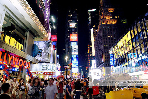 Times Square at night  Manhattan  New York City  NYC  New York  United States of America  USA