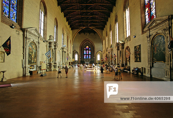 San Domenico Basilica  nave interior  Siena  Tuscany  Italy  Europe