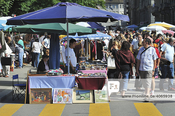 Flea market in Zurich  Switzerland  Europe