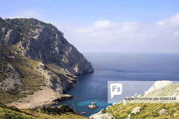 Bay of Cala Figuera at Cape Formentor  Majorca  Balearic Islands  Spain  Europe