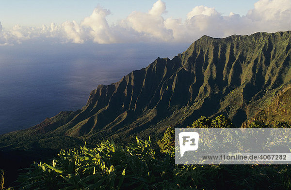 Kalalau-Tal am Abend Kalalau Valley Overlook Kauai Hawaii USA