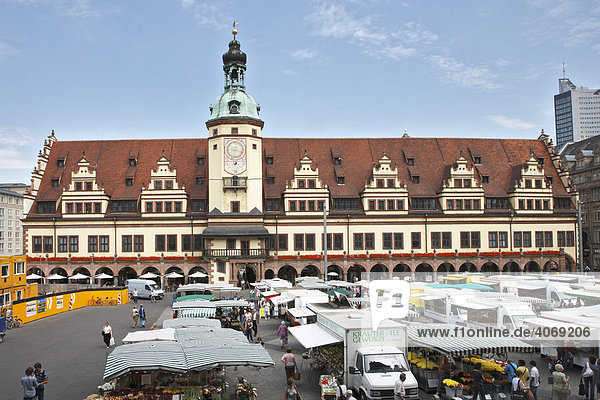 Altes Rathaus  Turm  Markt  Marktplatz  Leipzig  Sachsen  Deutschland  Europa Altes Rathaus