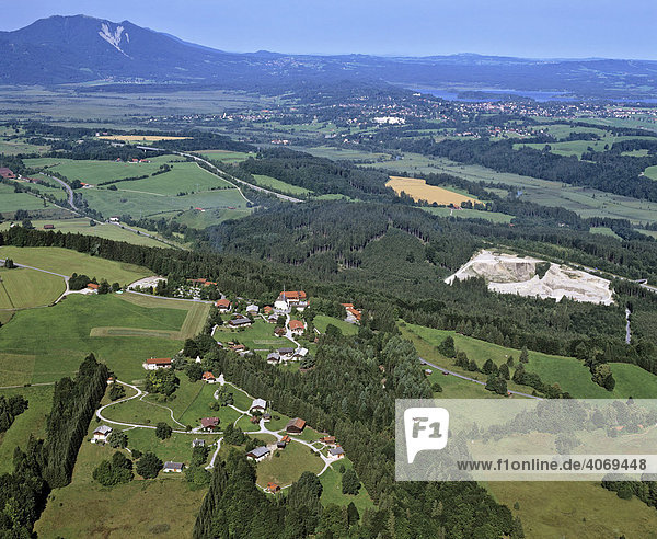 Glentleiten Open Air Museum  Grossweil  Upper Bavaria  Germany  Europe  aerial view