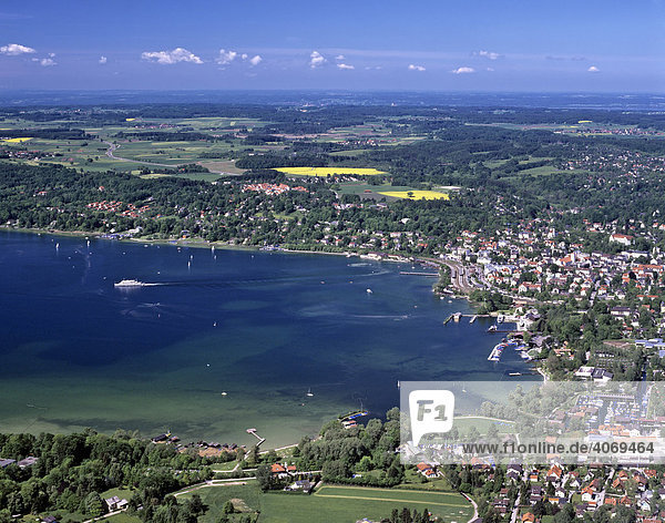 Starnberg  Starnberger See  Voralpenland  Oberbayern  Bayern  Deutschland  Europa  Luftbild
