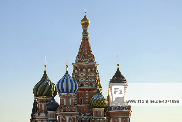 Kuppeln der Basilius Kathedrale  Roter Platz  Moskau  Russland
