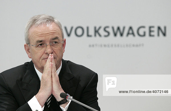 Martin Winterkorn  chief executive officer of Volkswagen AG  during the financial statement press conference on 13.03.2008 in Wolfsburg  Lower Saxony  Germany  Europe