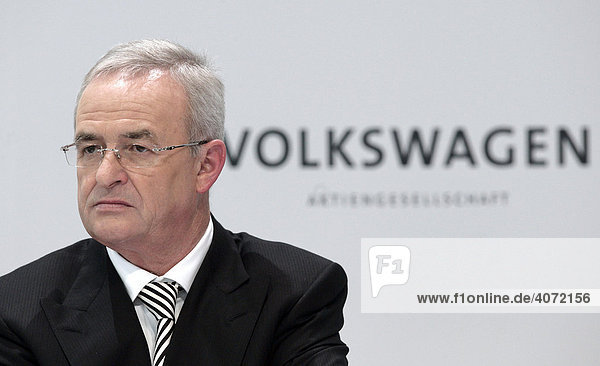 Martin Winterkorn  Vorstandsvorsitzender der Volkswagen AG  während der Bilanzpressekonferenz am 13.03.2008 in Wolfsburg  Niedersachsen  Deutschland  Europa