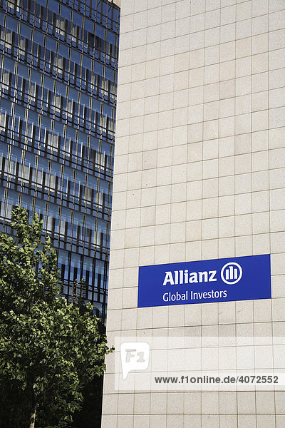 Allianz Global Investors  Logo an Bürogebäude  Frankfurt am Main  Hessen  Deutschland  Europa