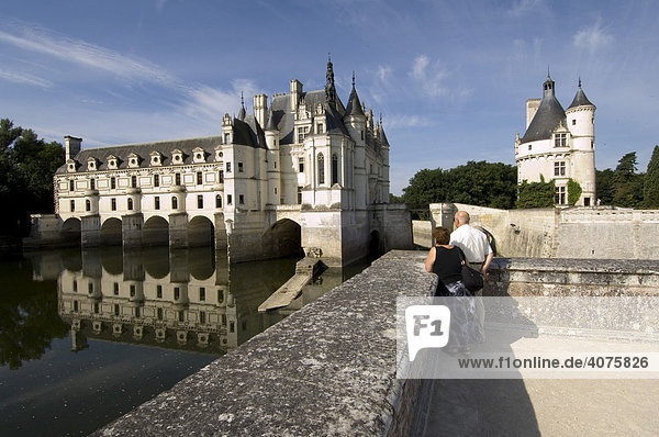 Schloss Chenonceau am Fluss Cher in der Nähe von Tours  Frankreich  Europa