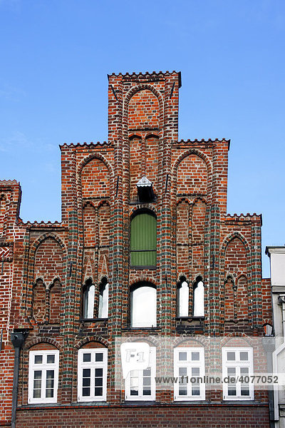 Historisches Giebelhaus in der Altstadt von Lüneburg  Staffelgiebel  Am Sande  Hansestadt Lüneburg  Niedersachsen  Deutschland  Europa