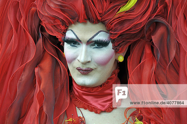 Drag Queen  Transvestit  Christopher Street Day  Köln  Nordhein-Westfalen  Deutschland  Europa