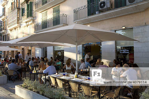 Taberna de la Boveda  restaurant and bar  terrace  Palma de Mallorca  Majorca  Balearic Islands  Spain  Europe