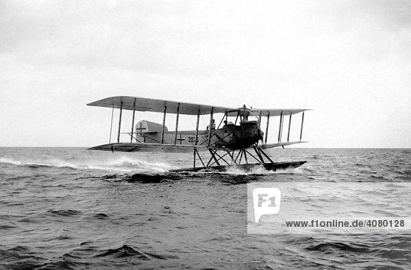 Historic photograph  early sea plane  around 1935