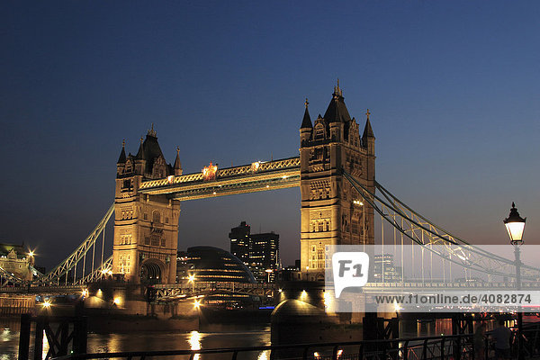 Tower Bridge at dusk  London  England