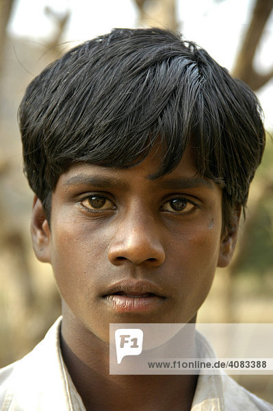 Portrait Indischer Junge Rajasthan Indien
