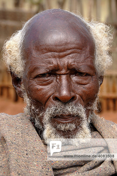 Portrait alter Mann Keyafer Äthiopien
