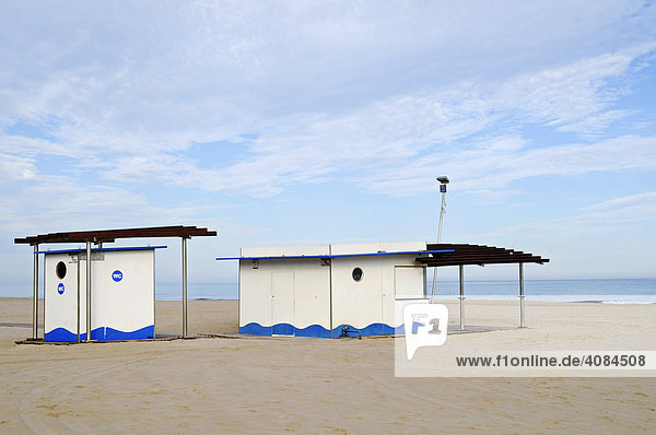 Menschenleer  verlassen  WC  Restaurant  Strand  Gandia  Costa Blanca  Valencia  Spanien