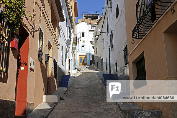 Steile Gasse  Altstadt  Callosa d'en Sarria  Alicante  Costa Blanca  Spanien