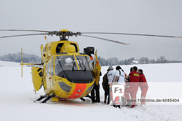 Flying ambulance  rescue helicopter