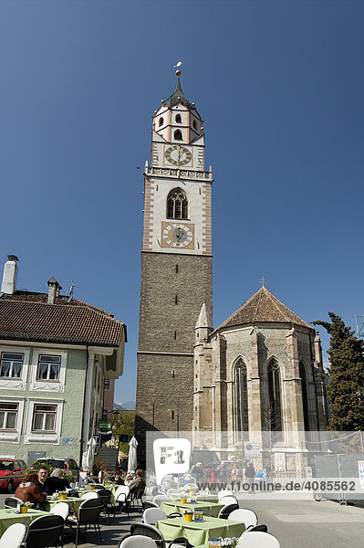 Meran Merano Southern Tyrol Italy old city church St. Nikolaus