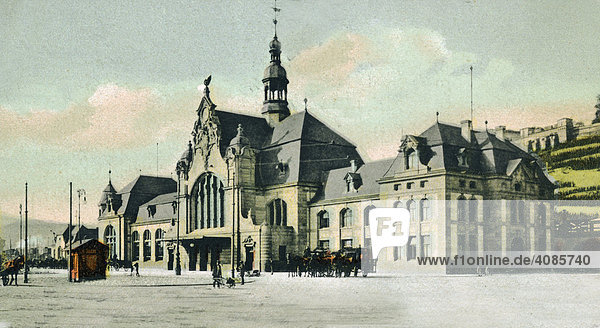 Historic postcard about 1900 Koblenz on the Rhine Main Place Germany