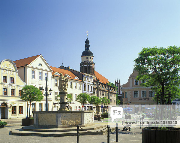 Altmarkt mit altem Rathaus Cottbus Brandenburg Deutschland