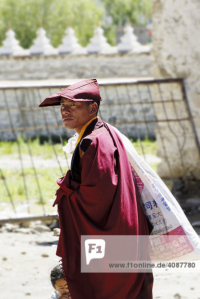 Friar  Samye monastery near Lhasa  Tibet  Asia