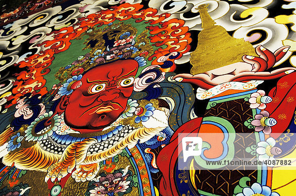 Wandmalerei im Kloster Tshurpu bei Lhasa  Tibet